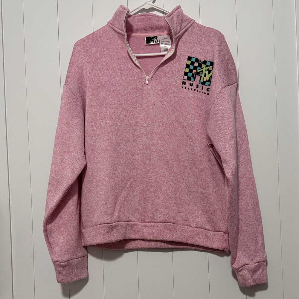 MTV Pink Quarter-Zip Sweatshirt